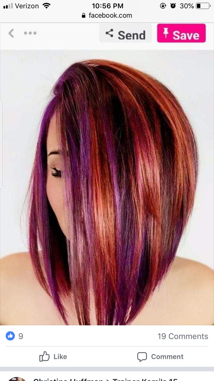 Purple Hair Highlights, Dark Purple Hair, Colored Hair Tips, Creative Hair Color, Fall Hair Color For Brunettes, Red Highlights, Hair Color Purple, Pretty Hair Color, Short Hair Color