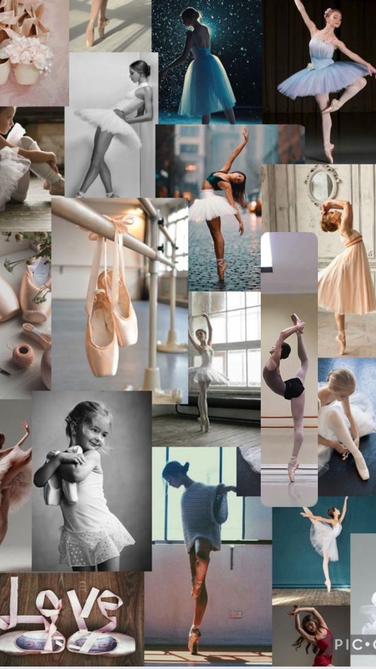 a collage of ballet images with different styles and colors