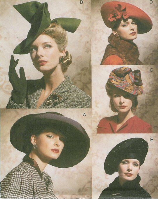 Vogue Accessories Hats 40s 50s PATTERN 7454 Hat Making Millinery Fascinators in Crafts, Sewing, Sewing Patterns | eBay Retro Fitted Hat For Church, Retro Fitted Church Hats, Fitted Vintage Hats, Fitted Vintage Hats For Vintage Fashion, Fitted Retro Hats For Vintage Events, Retro Fitted Hats For Vintage Events, Retro Cloche Hat For Vintage Fashion, Vintage Retro Outfits, Idda Van Munster