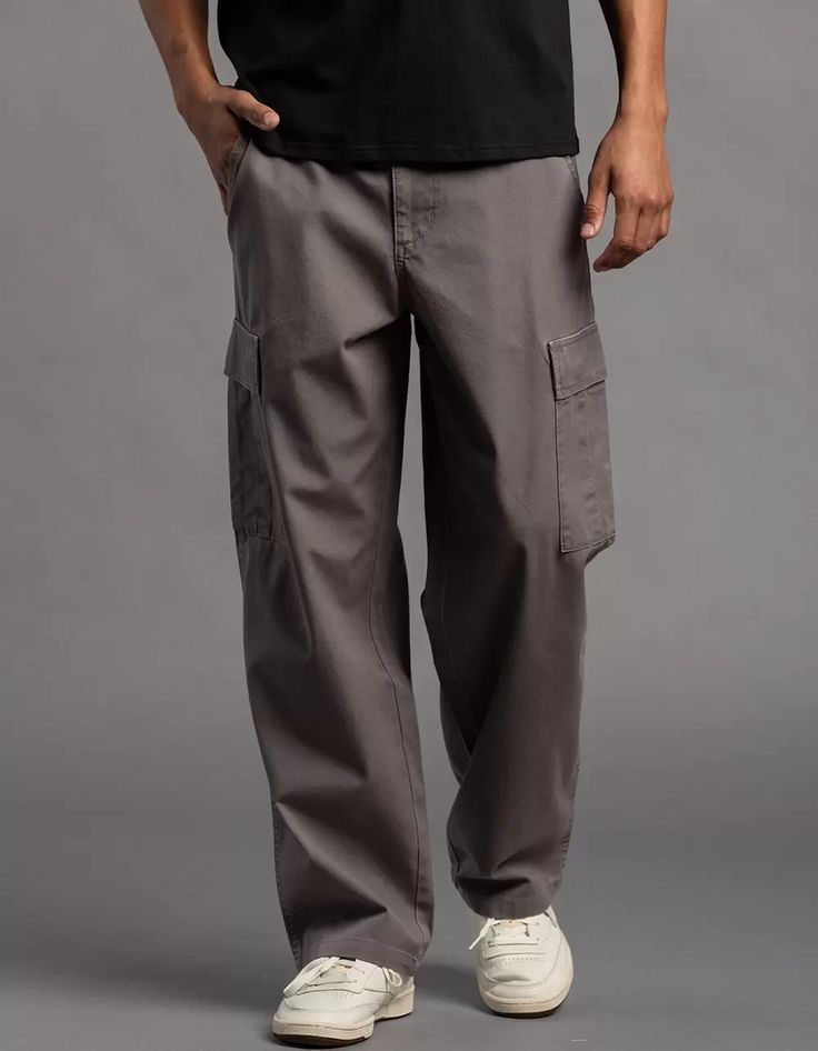 RSQ Mens Loose Cargo Pants - GUNMETAL | Tillys Relaxed Fit Wide Leg Cargo Pants With Button Closure, Fall Streetwear Bottoms With Buttons, Utility Cargo Pants With Button Closure, Casual Cargo Pants With Button Closure, Casual Cotton Cargo Pants With Buttons, Casual Cargo Pants With Button Closure And Tapered Leg, Casual Tapered Leg Cargo Pants With Button Closure, Casual Cotton Cargo Jeans With Button Closure, Casual Cotton Cargo Pants With Button Closure