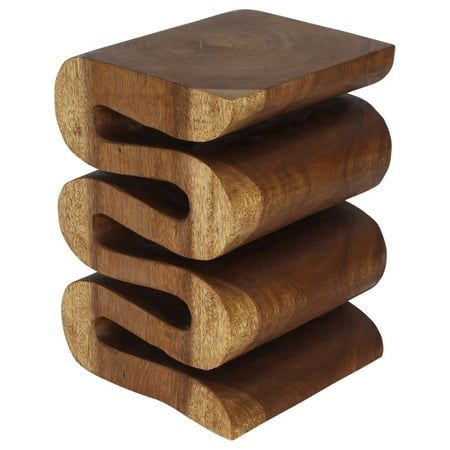 three wooden pieces stacked on top of each other in the shape of a pyramid,