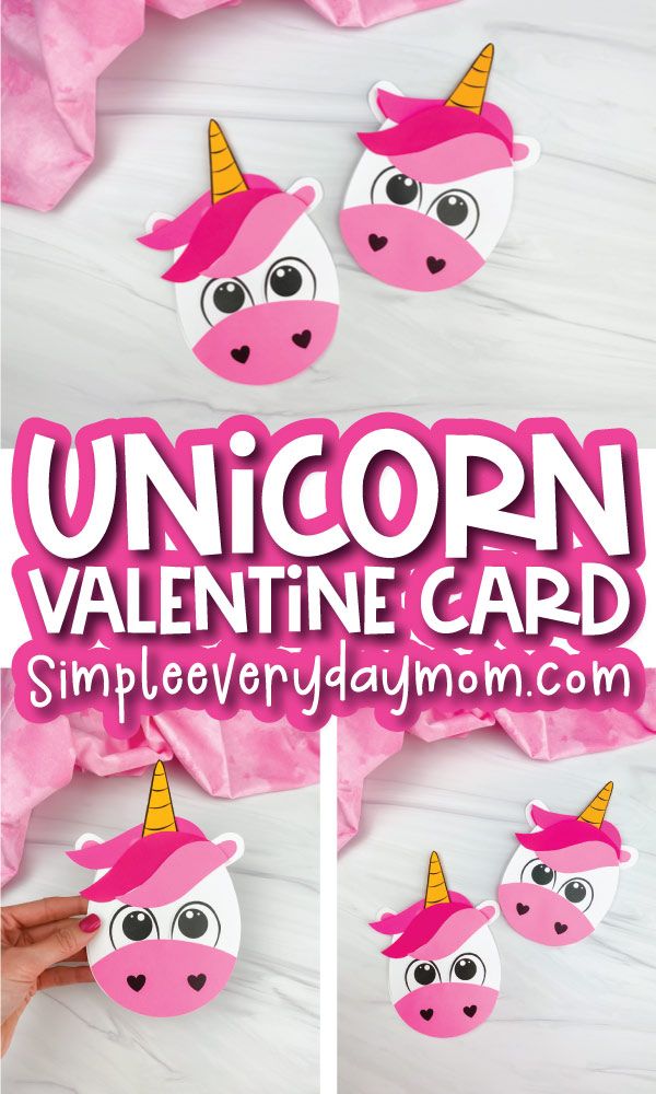 the unicorn valentine card is made with pink tissue paper