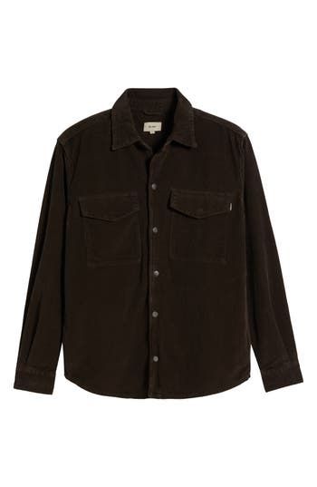 A rugged layer for cool weather, this snap-up overshirt is made from wide-wale corduroy with roomy chest pockets and a classic fit. 28 1/2" length Front snap closure Spread collar Long sleeves with snap cuffs Chest flap-patch pockets 98% cotton, 2% Lycra® spandex Machine wash, dry flat Imported