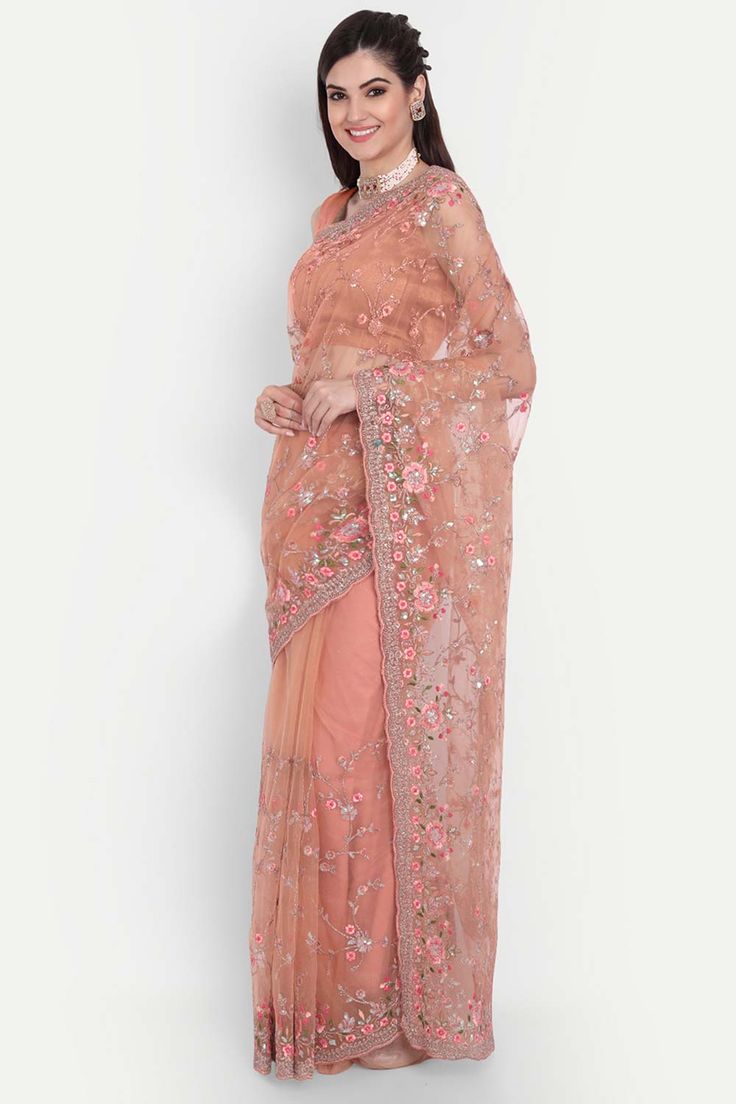 Product Features: Color: Peach Fabric: Net Work: Sequence With Multi Thread Embroidered Pattern: Embellished Saree Length: Saree length: 5.5 m Wash Care: Dry clean Occasion: Festival,Party Product Type: Saree Disclaimer: There will be slight difference in digital to actual image Peach Traditional Wear With Resham Embroidery For Reception, Peach Semi-stitched Saree For Navratri, Peach Dupatta With Resham Embroidery, Fitted Peach Dupatta With Resham Embroidery, Fitted Peach Saree For Festivals, Embroidered Floor-length Pink Pre-draped Saree, Embroidered Pink Floor-length Pre-draped Saree, Pink Embroidered Floor-length Pre-draped Saree, Festive Peach Pre-draped Saree With Pallu