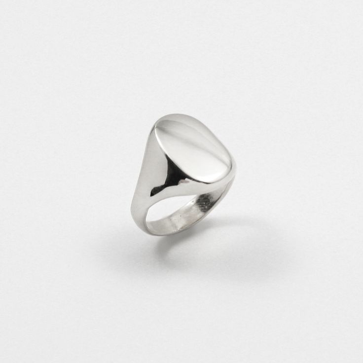 MEREWIF : Shop All : ELIOT SIGNET - SILVER Minimalist Open Signet Ring With Engraving Option, Classic Sterling Silver Dome Promise Ring, Minimalist Oval Sterling Silver Engraved Ring, Sterling Silver Polished Signet Ring, Sterling Silver Signet Ring With Polished Finish, Sterling Silver Rounded Signet Ring With Polished Finish, Silver Polished Signet Ring For Everyday, Modern Oval Sterling Silver Signet Ring, Minimalist Oval Sterling Silver Signet Ring