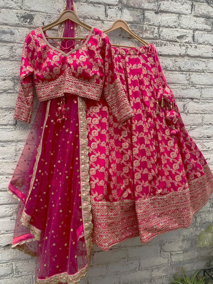 This is a Custom made Lehenga Choli dupatta.  I make it exclusively for my customers by using designer fabrics. I will only make it after you confirm your required size details. Handling time: Don't worry, just tell me, I will process it accordingly and deliver on or before a delivery date you mention. Size: This is custom made as per your size. This is not available in plus size. Post your order I will send you a measuremnts reference sheet using which you can provide details required to make y Raw Silk Anarkali Wedding Set, Wedding Choli With Resham Embroidery In Raw Silk, Semi-stitched Raw Silk Sets For Wedding, Resham Embroidered Raw Silk Choli For Wedding, Semi-stitched Raw Silk Wedding Set, Wedding Choli With Resham Embroidery, Wedding Blouse Piece With Dori Work In Pink, Wedding Raw Silk Sets In Traditional Drape, Wedding Pink Blouse Piece With Dori Work