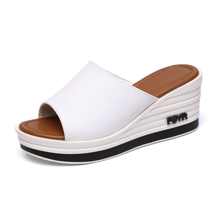 Summer Mode Womens Casual Breathable Slip on Beach Slippers White Synthetic Slip-on Slippers, Slip-on Synthetic Open Toe Platform Slippers, Comfortable Synthetic Platform Slippers With Rubber Sole, Comfortable Platform Slippers With Rubber Sole, Slip-on Open Toe Platform Slippers, Synthetic Slip-on Platform Slippers With Open Toe, Synthetic Open Toe Platform Slippers, Eva Platform Slip-on Slippers With Cushioned Footbed, Leather Round Toe Platform Slippers For Beach