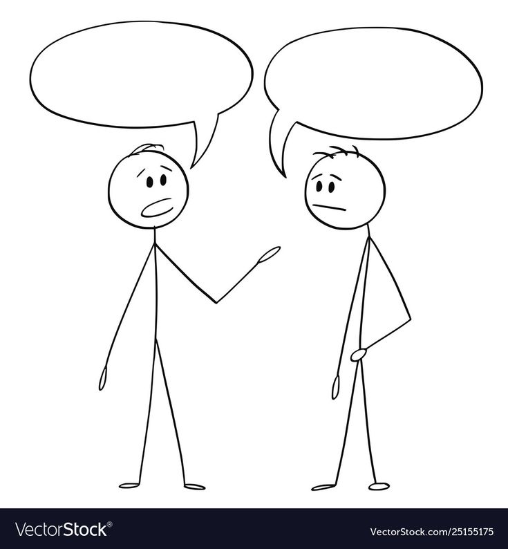 two people talking with speech bubbles above them