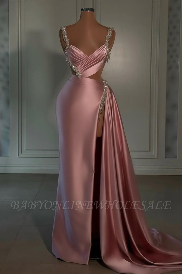 Babyonlinewholesale propose Robe de bal en satin rose à bretelles et fente haute avec perles argentées à un prix avantageux de Comme Sur L'image,blanc,ivoire,rose,rose bonbon,rose perle,rose poudré,incarnadin,rouge,fuchsia,bordeaux,chocolat,brun,or,champagne,orange,jaune,jonquille,aubergine,violet,lilas,lavande,bleu ciel,bleu,bleu océan,bleu royal,bleu encre,marine foncé,noir,argent,bleu foncé,vert jade,vert trèfle,vert herbe,vert menthe,  à   eux. Superbe mais abordable sans manches robe de cérémonie. Classy Prom, Prom Dresses Long Pink, Classy Prom Dresses, Stunning Prom Dresses, Pink Prom Dress, Sweetheart Prom Dress, Prom Dresses Sleeveless, Looks Party, Pink Prom