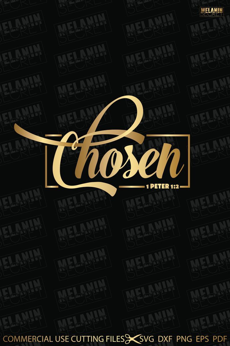 the logo for chosen is shown in gold on a black background with an inscription that reads,