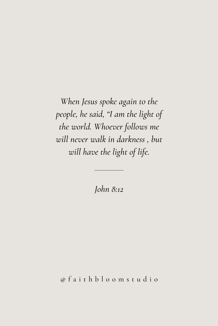 a quote from john 3 22 with the words, when jesus spoke again to the people he said, i am the light of the world