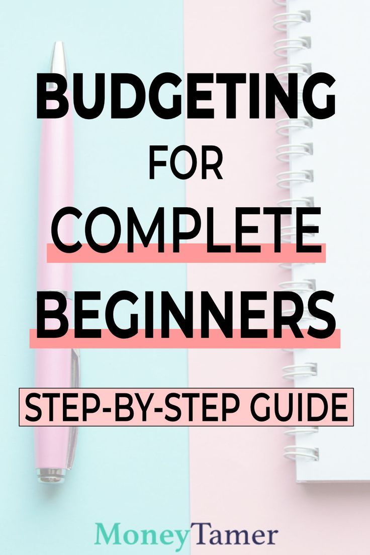 a pink notebook with the title budgeting for complete beginners step - by - step guide