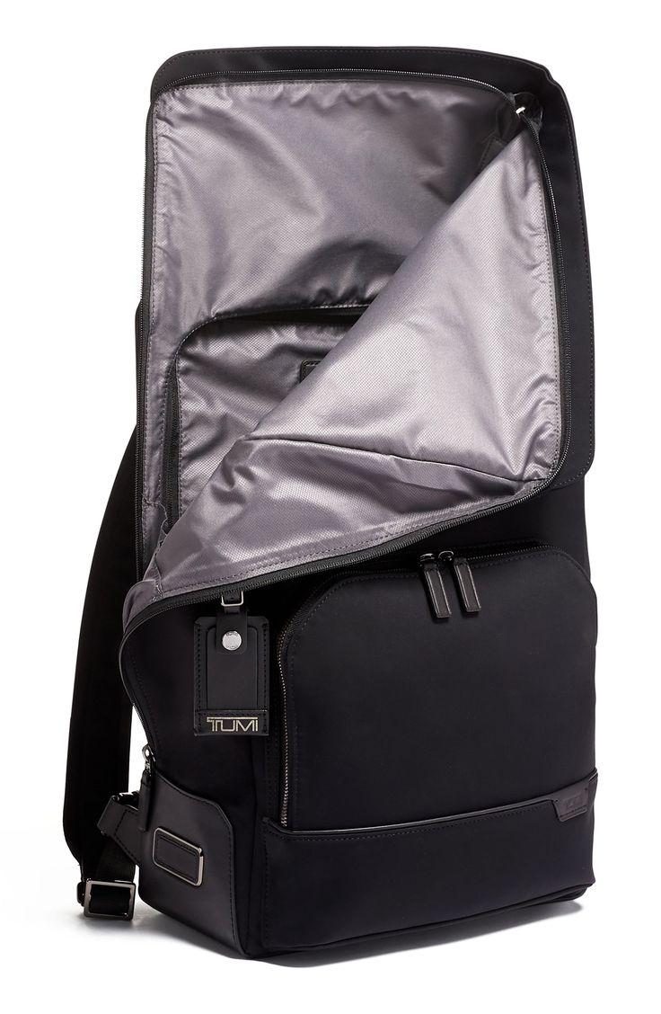 This rugged leather-trimmed backpack provides plenty of storage for all your tech and daily essentials, making it a must-have for workdays and weekends alike. Style Name:Tumi Osborn Roll Top Backpack. Style Number: 6008703. Available in stores. Functional Rectangular Backpack With Leather Trim, Black Travel Backpack With Leather Trim, Black Backpack With Leather Trim For Travel, Functional Black Flap Backpack, Black Flap Backpack For Travel, Functional Travel Backpack With Flap, Modern Leather Flap Backpack For Travel, Tumi Backpack, Roll Top Backpack