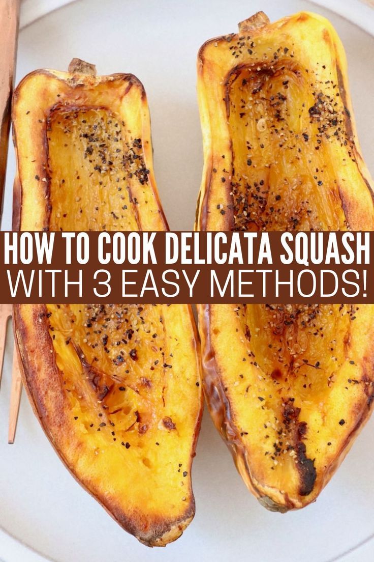 cooked delicata squash cut in half on plate with fork Cooked Squash, Squash In Oven, Canned Squash, Delicata Squash Recipe, How To Cook Squash, Delicata Squash, Winter Squash, 30 Minute Meals, Squash Recipes