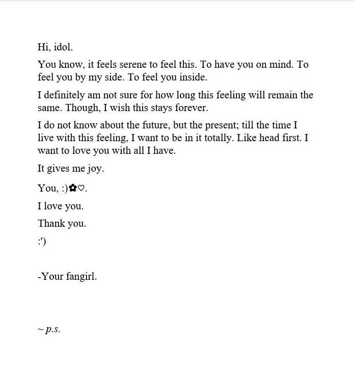 an image of a letter written to someone who is not in love with him or her