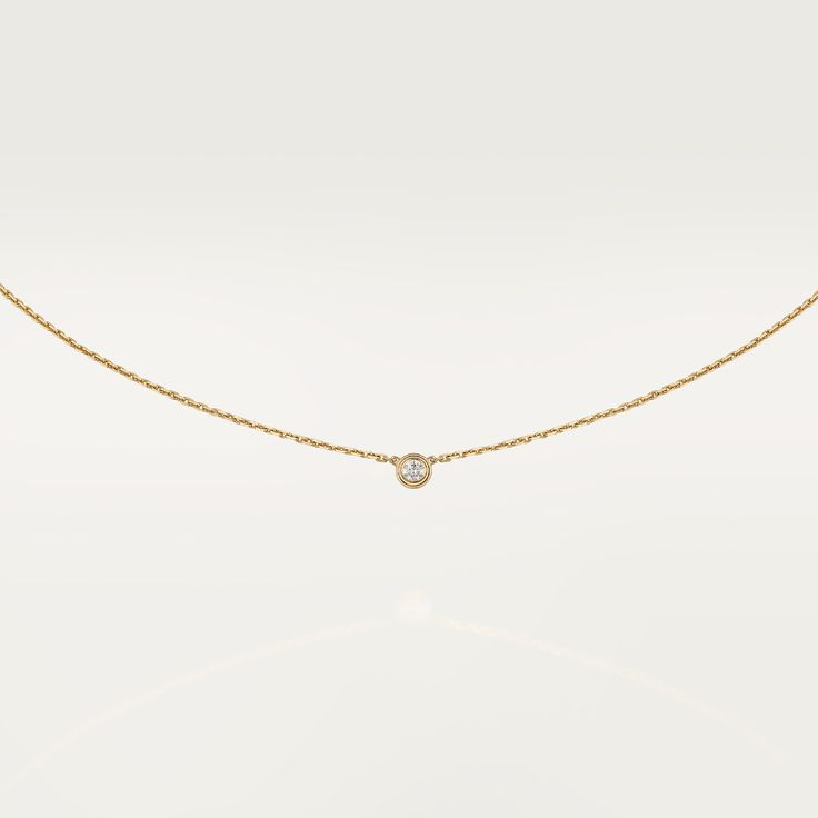 CRB7224517 - Diamants Légers necklace XS - Yellow gold, diamond Cartier Single Diamond Round Cut Jewelry, Cartier Jewelry With Single Round Cut Diamond, Timeless Yellow Gold Diamond Necklace With Clavicle Chain, Timeless Everyday Yellow Gold Solitaire Necklace, 14k Yellow Gold Solitaire Necklace For Everyday Luxury, Timeless Yellow Gold Solitaire Necklace For Everyday Luxury, Classic Cartier Diamond Cut Jewelry, Cartier Classic Jewelry With Single Cut Diamonds, Cartier Classic Diamond White Jewelry