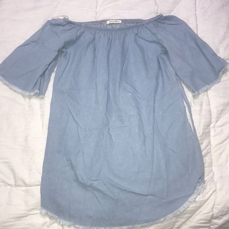 Brand New Without Tags. Never Worn. No Size Indicated But Seems Like A Medium. Dress With Pockets, Blue Gray, Denim Dress, Blue Grey, Off The Shoulder, Strapless Dress, Color Blue, Womens Sizes, Brand New