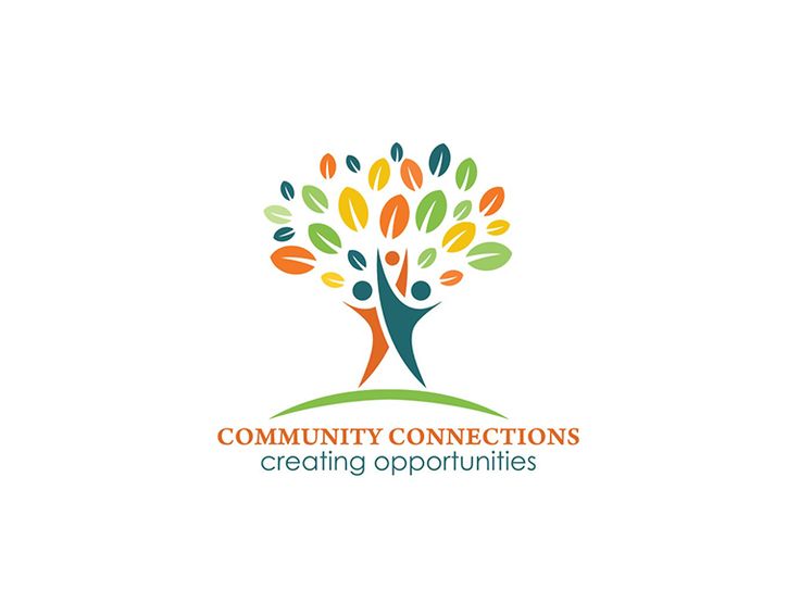 the logo for community connections, which is designed to be used as a business card