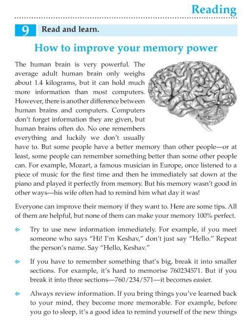 the book is open to an article about how to improve memory power