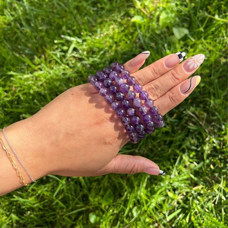 Amethyst enhances intuition, spirituality, and meditation.  -brings calmness and clarity  -attracts divine energy  -improves intuition and psychic abilities  -releases stress and pain  And many more healing properties. Spiritual Lavender Crystal Bracelet For Meditation, Spiritual Gemstone Beads Stretch Bracelet For Meditation, Spiritual Gemstone Beads Bracelet For Meditation, Amethyst Beaded Bracelet For Meditation, Lavender Gemstone Beaded Bracelets For Meditation, Healing Lavender Crystal Bracelet With Gemstones, Lavender Natural Stone Beaded Bracelets For Meditation, Holistic Amethyst Bracelet For Meditation, Lavender Bracelets With Round Beads For Meditation