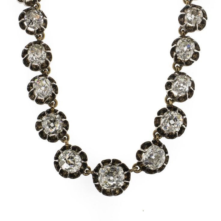 Genuine Antique Georgian Old Mine Diamond Riviere Necklace Vintage Hallmarked Diamond Necklace, Vintage Formal Diamond Necklace With Single Cut Diamonds, Vintage Formal Necklace With Single Cut Diamonds, Vintage Diamond Necklace With Rose Cut Diamonds, Vintage Diamond Necklace With Single Cut Diamonds, Vintage Single Cut Diamond Necklace For Formal Occasions, Vintage Necklace With Single Cut Diamonds For Formal Occasions, Vintage Single Cut Diamond Necklaces For Formal Occasions, Vintage Rose Cut Diamond Necklace