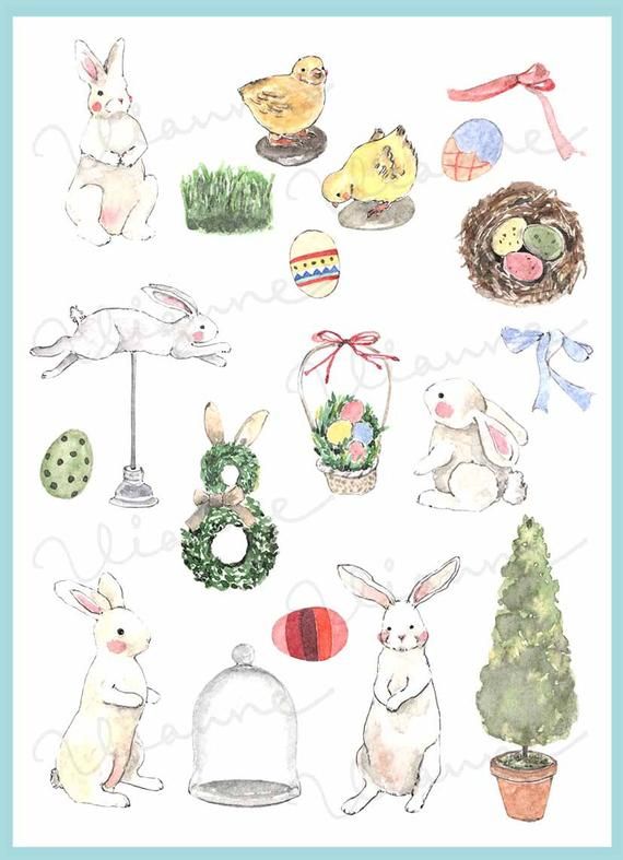 an image of easter stickers on a white background