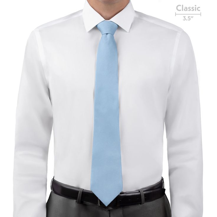 Azazie Sky Blue Necktie - Classic - Knotty Tie Co. Classic Blue Ties For Business, Classic Blue Business Ties, Classic Blue Suit And Tie Accessories For Office, Classic White Neckwear For Black Tie Events, Classic White Neckwear For Black Tie, Classic Blue Ties For Formal Occasions, Classic White Neckwear For Business, Classic Fitted White Neckwear, Classic Blue Neckwear For Business