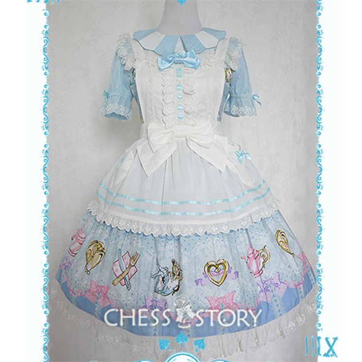 Taobao Brands, Dress With Apron, Dresses Coats, Op Dress, White Apron, Mad Tea Party, Alice In Wonderland Party, Apron Dress, Sweet Lolita