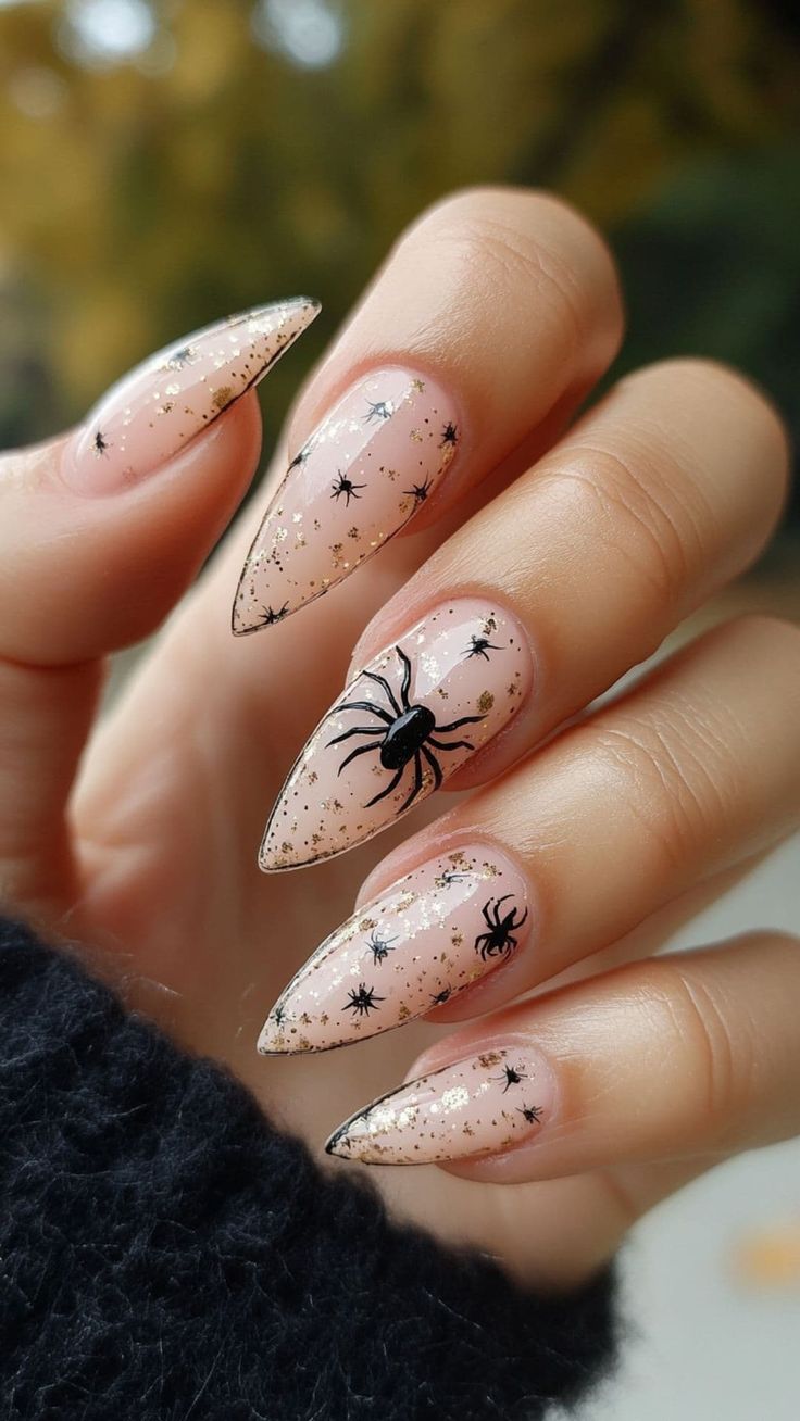 23 Neutral Halloween Nail Ideas for a Stylish Yet Subtle Look | Lookosm Stylish Halloween Nails, Subtle Halloween Nail Designs, Cute Spooky Nail Designs, Halloween Subtle Nails, Halloween Elegant Nails, Halloween Nails Elegant, Halloween Neutral Nails, Halloween Nude Nails, Halloween Nails Neutral