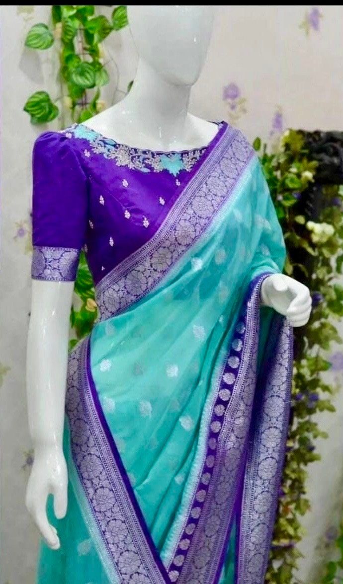 💐💐 Beautiful Banarasi soft falling Handloom  saree paired up with pretty maggam work blouse. saree is ready to wear fall and pico fancy tussels done Blouse sizes can be customized to your size ready blouse for you  choose colors we posted 8 color combinations  Multiple pieces available 💐💐 Designer Dola Silk Blouse With Dupatta, Tissue Silk Blouse With Zari Weaving, Wedding Handloom Tissue Silk Blouse, Navratri Tissue Silk Blouse With Self Design, Dola Silk Blouse With Dupatta For Navratri, Tissue Silk Blouse With Self Design, Navratri Self Design Tissue Silk Blouse, Navratri Dola Silk Blouse With Dupatta, Anarkali Banarasi Silk Blouse With Dupatta