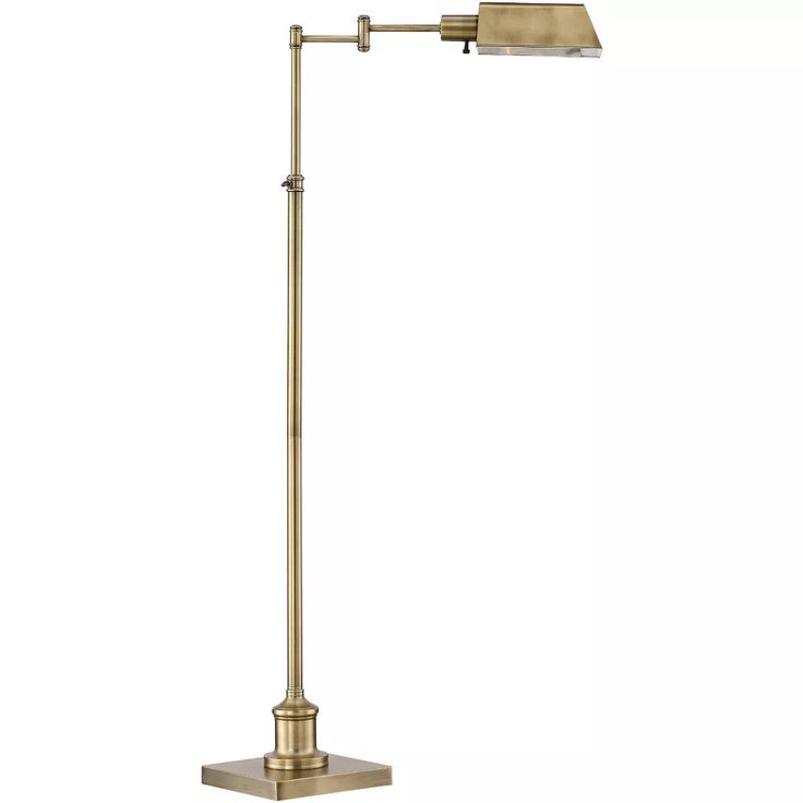 a lamp that is on top of a metal pole with a light bulb attached to it