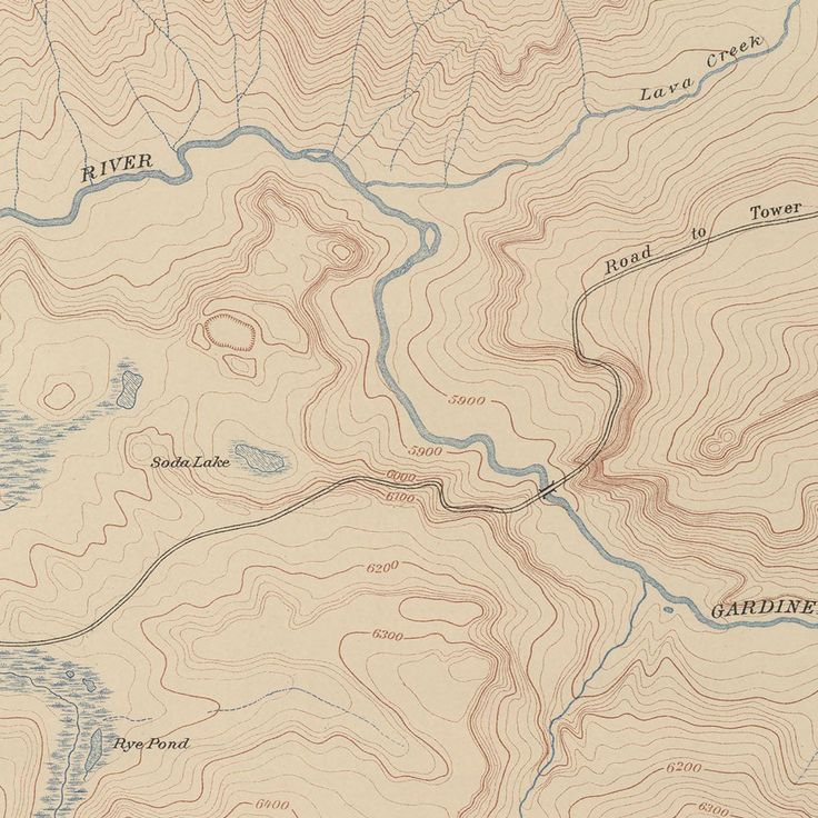 an old map shows the location of several rivers