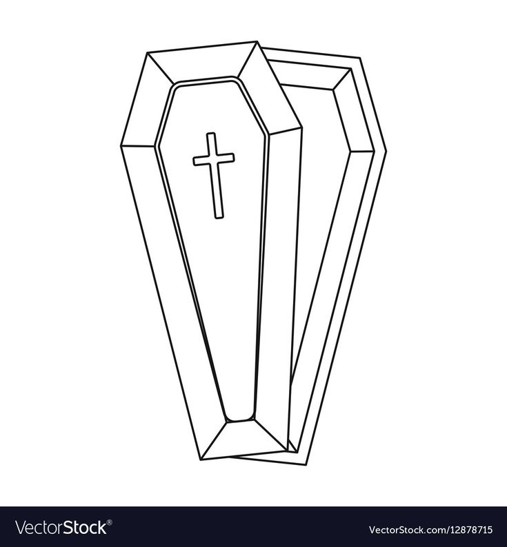 a black and white line drawing of a crucifix with a cross on it