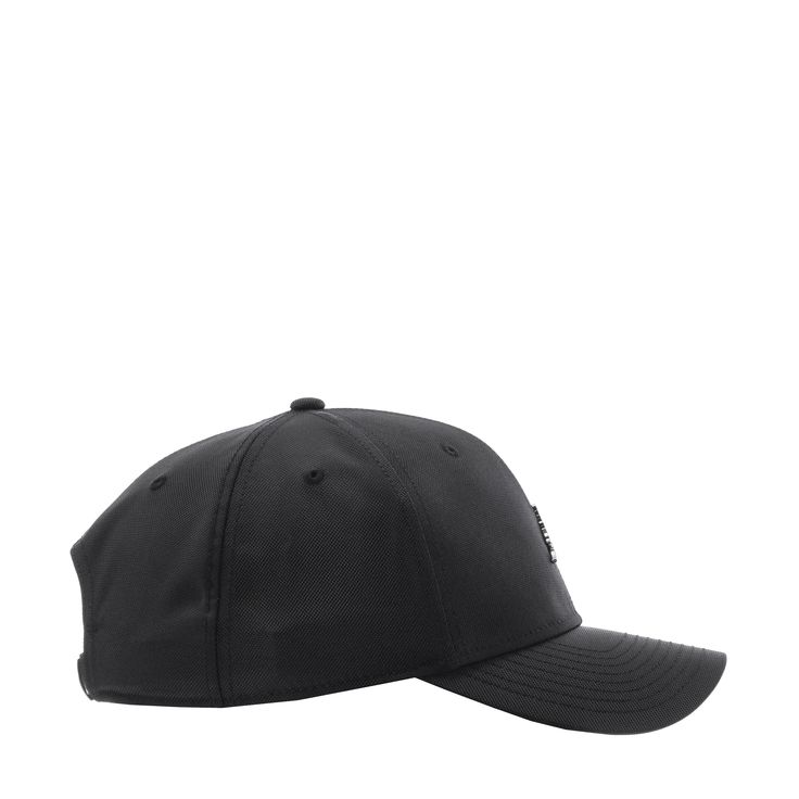 a black baseball cap on a white background