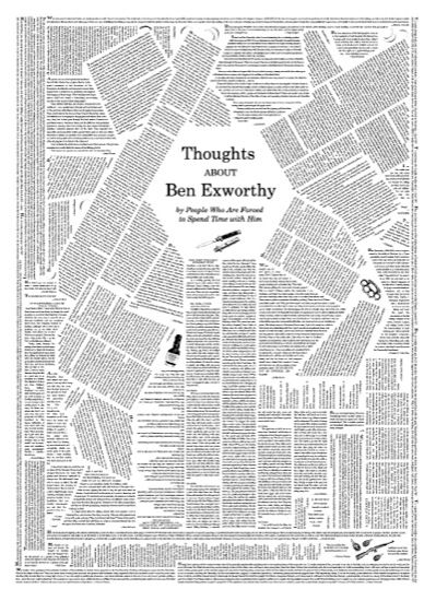 an old newspaper page with the words, thought and ben exworthy on it