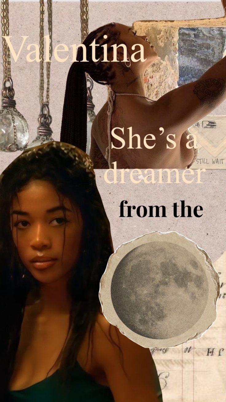 a collage of photos with the caption'she's a dreaming from the moon '