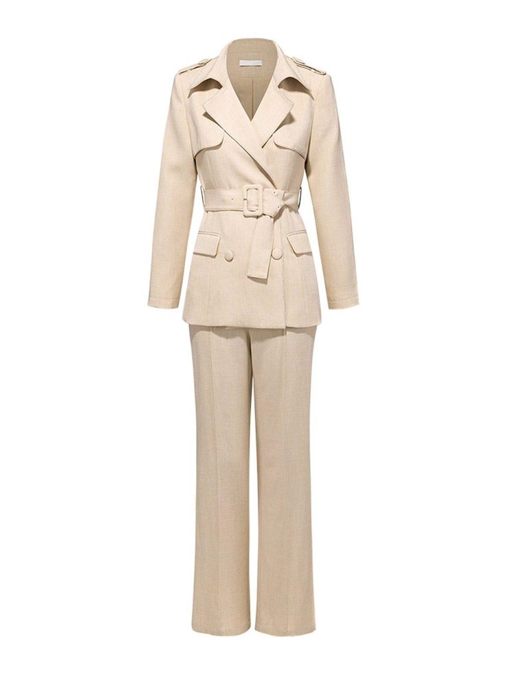 Wear this belted blazer pantsuit every day of the week to update your office wardrobe. Blazer: Double-breasted buttons with buckle belt, epaulet shoulders Blazer: Notched lapels, front flap pockets Pants: Zip fly with hook-and-button closure Pants: Front slant pockets Polyester, spandex, viscose Dry clean Item #1480 Women's pantsuit SIZE INFO XS=US2=UK6=EU32 S=US4-6=UK8-10=EU34-36 M=US8-10=UK12-14=EU38-40 ★★Please advise your Height & Weight. I will make sure you choose the right size. Luxury Earrings For Workwear, Elegant Formal Beige Jewelry, Elegant Beige Jewelry For Formal Occasions, Women's Pantsuit, Bridal Pantsuit, Wedding Guest Suits, Office Wardrobe, Pockets Pants, Belted Blazer