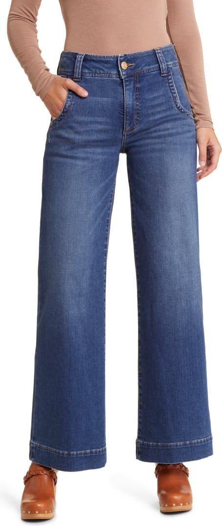 KUT from the Kloth Meg High Waist Wide Leg Jeans | Nordstrom Kut From The Kloth Jeans, High Waist Wide Leg Jeans, Inverted Triangle, Faded Jeans, Wide Legs, Wide Leg Jeans, Stitch Fix, Stretch Denim, Casual Chic