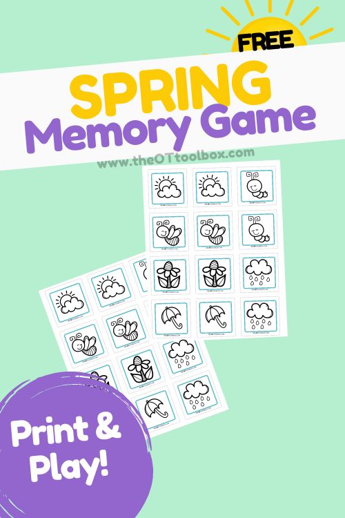 the print and play spring memory game