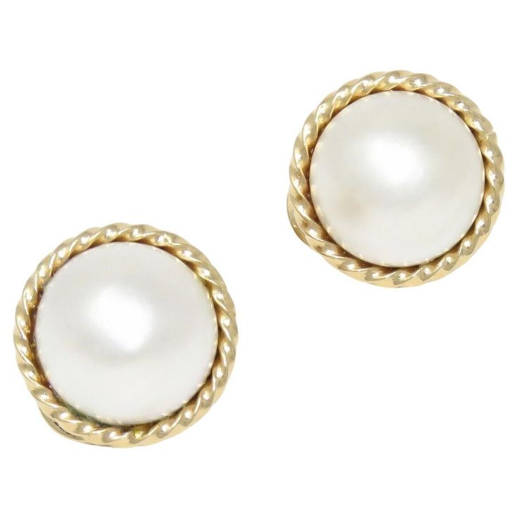 Elegant 14k Gold Earrings by Tiffany Diamonds: 13.5mm each Markings: 14K, Tiffany Total Weight: 9.8 grams Experience the classic sophistication of Tiffany with these stunning 14k gold earrings. Each piece showcases a 13.5mm pearl, offering a touch of timeless elegance and luxury. A perfect addition to your jewelry collection. Pearl Jewelry Tiffany & Co., Tiffany And Co Pearl, Tiffany And Co Earrings, Tiffany Diamond, Tiffany Earrings, Aquamarine Necklace, Gold Clips, Yellow Earrings, Platinum Engagement Rings