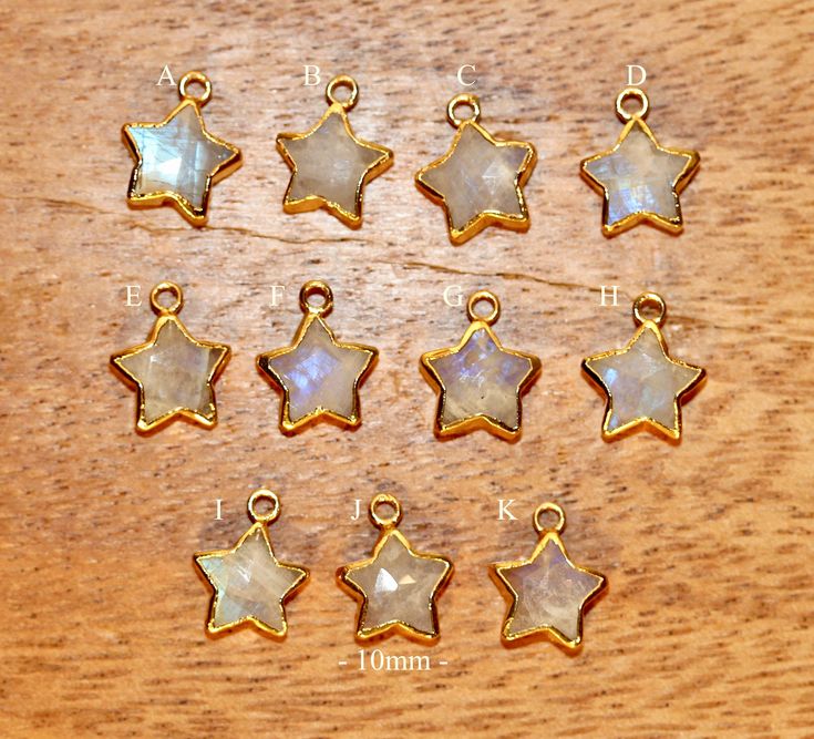 Moonstone star necklace - rainbow moonstone necklace - gold star necklace - crystal star necklace - MMSTR3 A stunning, gold vermeil bezel set rainbow moonstone star hanging happily from a 14k gold filled chain in the length of your choice! Please feel free to select a different length chain if you prefer and your favorite moonstone as shown in the fourth photo ) :) ** I forgot to take a mannequin photo of this one but I should have one up soon! The moonstone stars measure 10mm. Need a few reason Gold Star Charm Necklace Handmade, Handmade Gold Star Charm Necklaces, Handmade Gold Star Charm Necklace, Handmade Gold Charm Necklaces With Star Shape, Gold Star Necklace, Rainbow Moonstone Necklace, Star Necklace Gold, Crystal Stars, Necklace Crystal