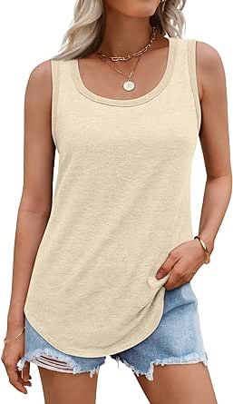 Material: This low crewneck tank top is made of 12%rayon+82%polyester+6%spandex. Loose, comfortable,soft, lightweight, breathable, light-stretch, wrinkle-free and skin-friendly.
Features: basic tank, crew neck, strechy fabric, solid color, loose fit, lightweight, comfy under shirts, casual style, suitable for spring, summer and fall.
Match: This womens casual sleeveless tank top is easy to match with jeans, shorts, sweatpants, leggings, cago pants. Basic Crewneck, Sleeveless Tops Summer, Solid Tank Tops, Shorts Sweatpants, Clothes Outfits, Flowy Tank Tops, Flowy Tank, White Shirts, Womens Casual