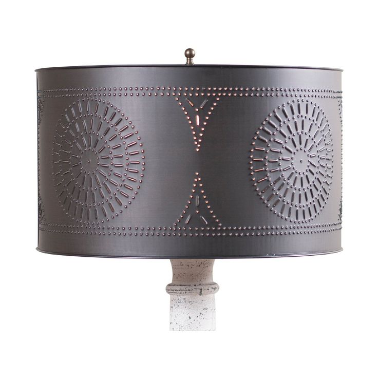 This Kettle Black Punched Chisel Pierced Tin Floor Lamp Drum Shade will give an eye catching look to your lamp. A new twist on a modern style, this floor lamp drum shade is a must have for all on trend decorators. Spider Fitting. Kettle Black finish. Chisel design. Handcrafted in America. This lamp shade will bring a rustic look to the lamp in your home, ranch, cabin, lodg Southwestern Lamps, Punched Tin, Metal Drum, Metal Lamp Shade, Floor Lamp Shades, Retro Lighting, Farmhouse Lighting, Drum Lampshade, Beautiful Lamp