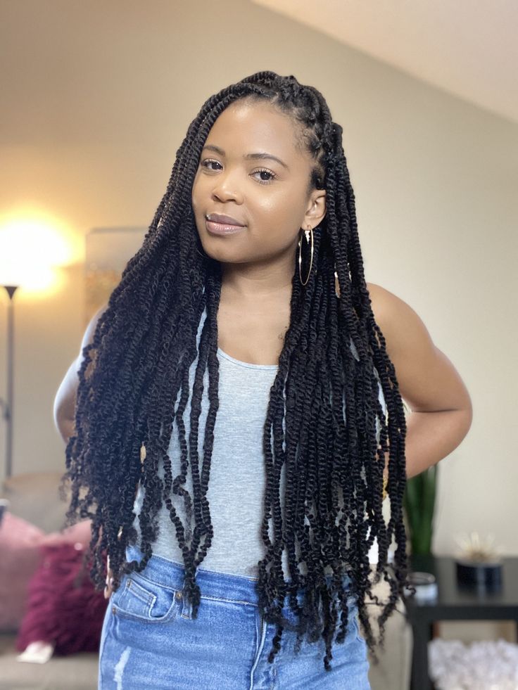 #howto #diyhairstyles #springtwists #bombtwists #longhairstyles #twist Long Spring Twists, Long Twist Braids, Twists Braids, Twists Hairstyles, Twist Box Braids, Passion Twists, Beautiful Black Hair, Spring Twists, Braided Styles