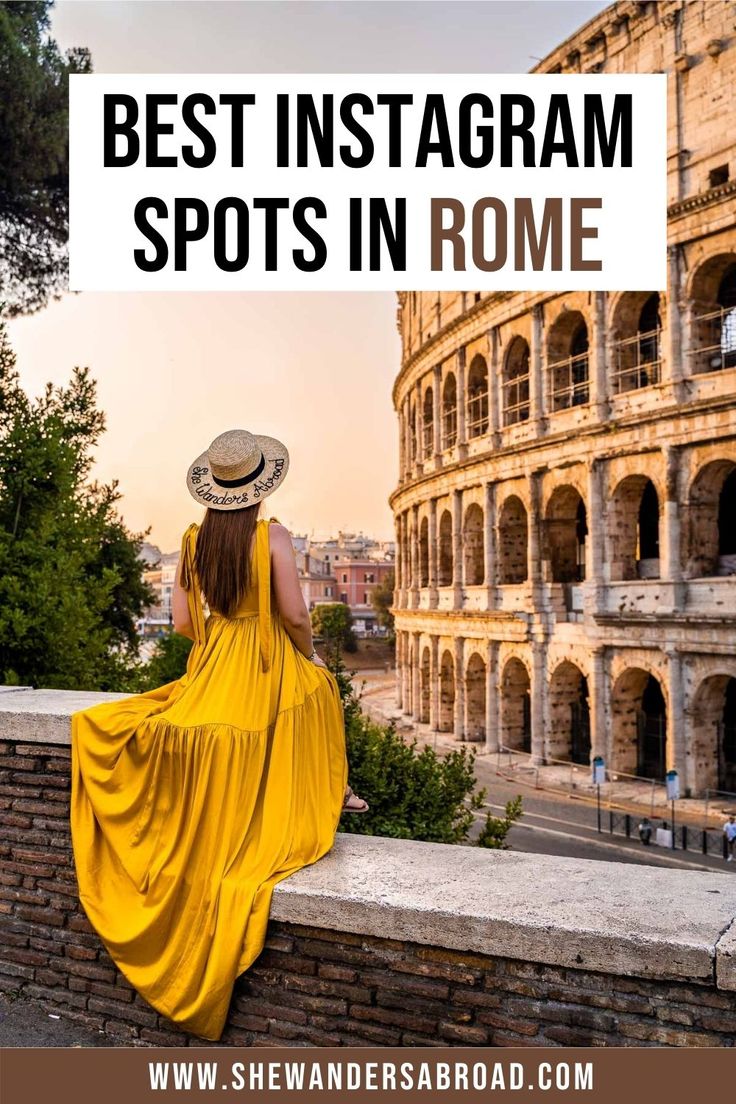 a woman in a yellow dress and hat sitting on a wall with the words best instagram