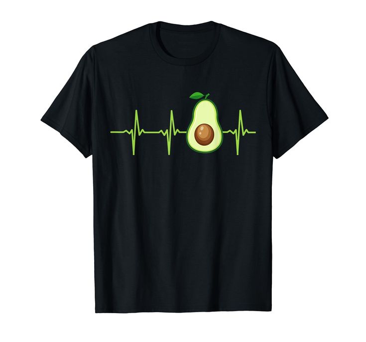 an avocado heartbeat t - shirt with the words, i love to eat