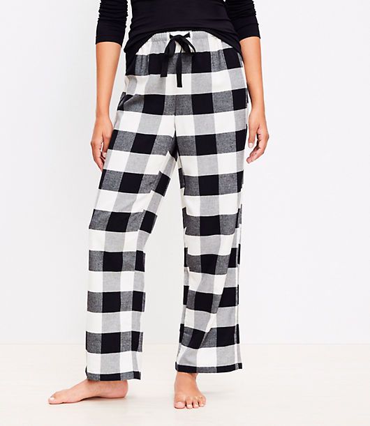 Say hello to chic dreams (and good night to sacrificing style) with these soft pajama pants. Elasticized drawstring waist. 29 1/2" inseam.,Imported:Imported,Fabrication:55% Cotton 45% Viscose,Garment Care:Machine Washable Loft Buffalo Plaid Pajama Pants Size Small Whisper White Women's by Loft Size Regular - S Whisper White Women's Sleepwear, 55%, Cotton, 45%, Viscose, Machine, Washable