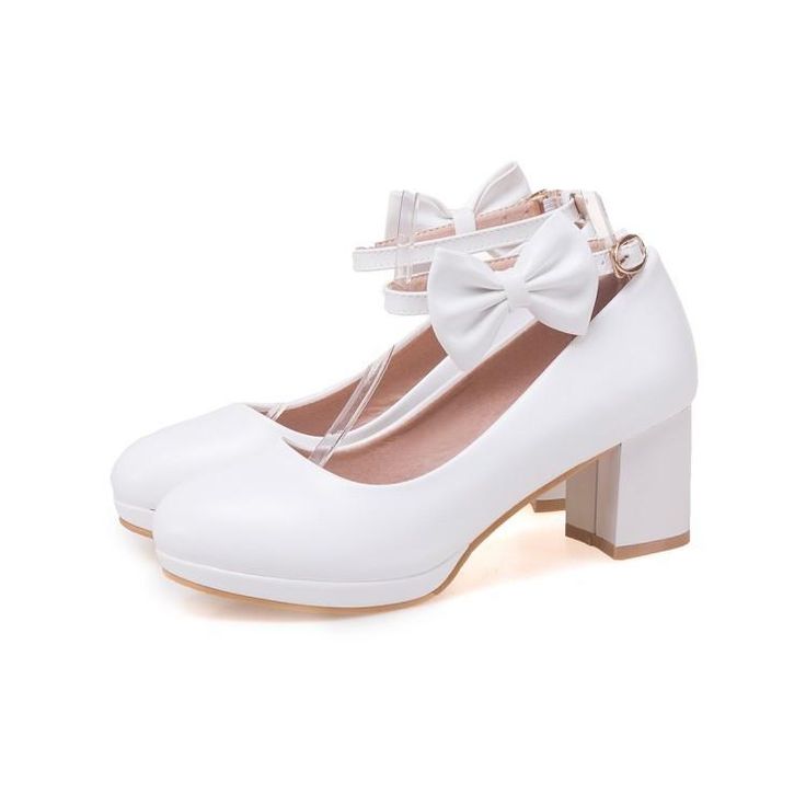 Heels:Approx 6cm Platform:Approx 1.5cm Upper Material:Pu Leather Outsole:Rubber If your foot is a little wide and fat, we suggest you choose 1 size larger, pls measure your foot length and choose a correct size. Thank you! Size Chart: Euro/CN 34 = foot length 21.5-22cm (Foot width=8-8.5cm) Euro/CN 35 = foot length 22-22.5cm (Foot width=8.5cm) Euro/CN 36 = foot length 22.5-23cm (Foot width=8.5-9cm Euro/CN 37 = foot length 23-23.5cm (Foot width=9cm) Euro/CN 38 = foot length 23.5-24m (Foot width=9- White Block Heel Mary Jane Heels, White Mary Jane Heels With Block Heel, White Mary Jane Block Heels, White Synthetic Mary Jane Heels, White Flat Heel Wedding Shoes For Spring, Cute Low Heel White Heels, Cute White Low Heel Heels, Cute White Block Heels, Cute White Heels With Round Toe