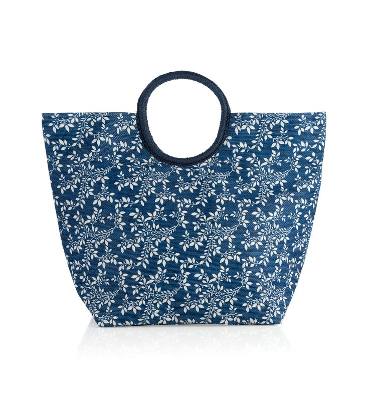 Update your summer essentials with Shiraleah’s Fiorentina Tote. This tote features an all over blue and white floral pattern, making it the perfect pool accessory, or addition to neutral outfit. Measuring L 20" × W 7.5" × H 16", and made from paper, the Fiorentian Tote fits all of your essentials and more, giving it the balance of style and practicality. Pair with the matching Fiorentina Zip Pouch or other items from the Shiraleah collection to complete your summer look! Color: Blue L 20" × W 7. Floral Print Summer Bags, Casual Blue Beach Bag For Poolside, Blue Beach Bag For Poolside Use, Blue Beach Bag For Poolside, Blue Beach Bag For Poolside During Beach Season, Blue Poolside Beach Bag For Beach Season, Blue Summer Bags For Poolside, Blue Summer Bags For Day Out, Blue Bags For Summer Day Out