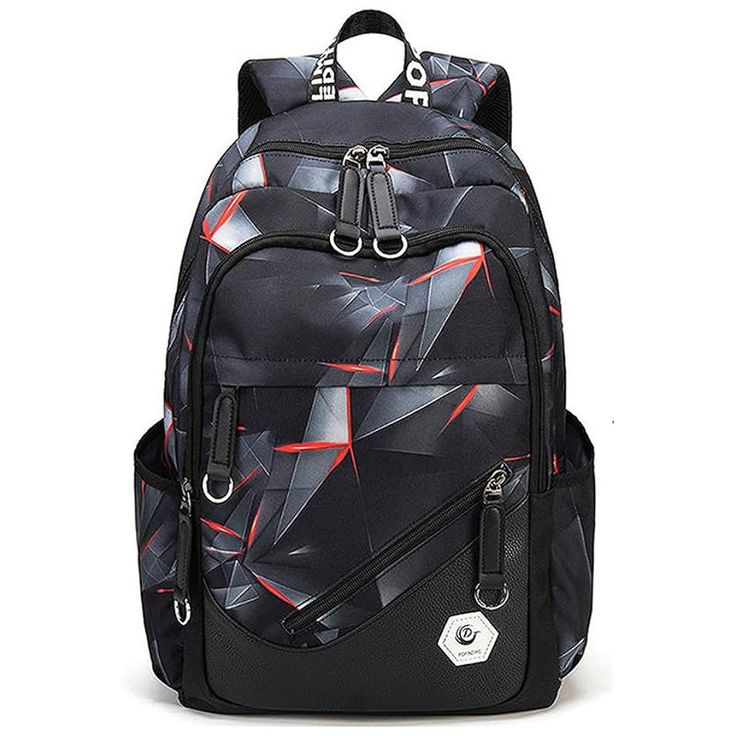 * Waterproof Schoolbag: Geometric-Print Kids School Bag Is Made Of High Quality Polyester Water-Repellent Fabric With Sbs Zipper, Lightweight And Waterproof, Sturdy Stitching And Firm Straps, Without Loose Threads Or Sloppy Seams. Great Choice For Teen Boys, College Student Back To School * Comfortable & Lightweight: Bookbags Middle School With Adjustable Straps Can Effectively Ease The Pressure On The Shoulder, Make You Comfortable Carrying, The Cushion With High Permeability Material, Have Nev School Bags For Kids, School Backpack, Teenage Boys, Water Repellent Fabric, College Student, Kids Backpacks, School Bag, School Backpacks, Baby Bag